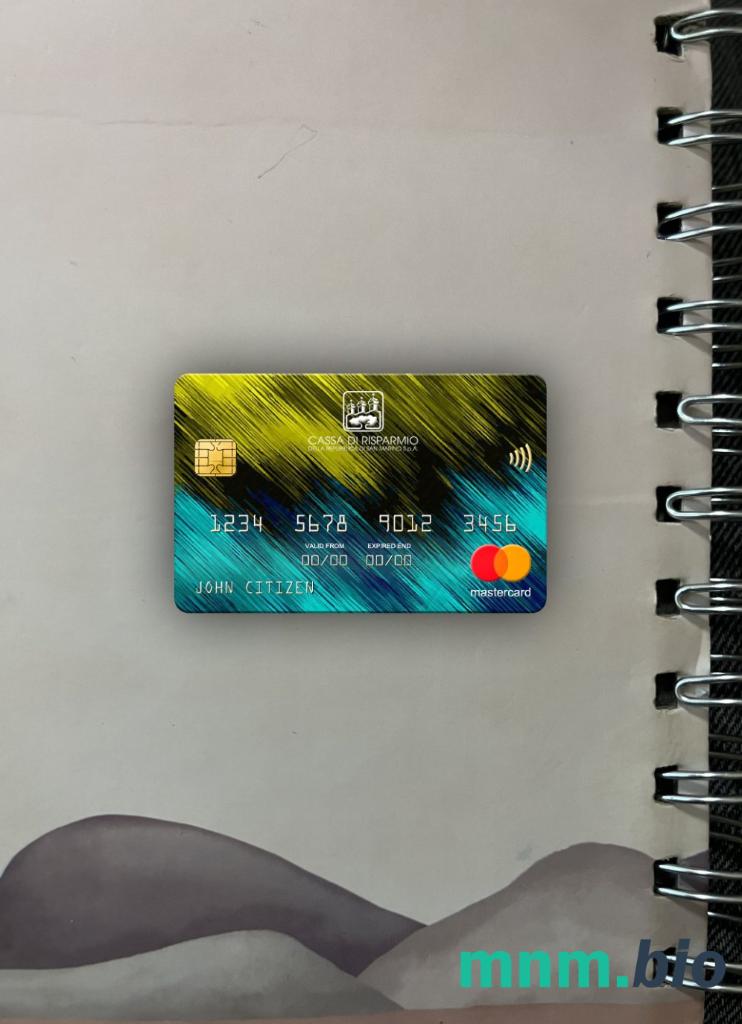 San Marino Cassa di Risparmio bank wygląd zdjęcia mastercard skan PSD + zdjęcie
